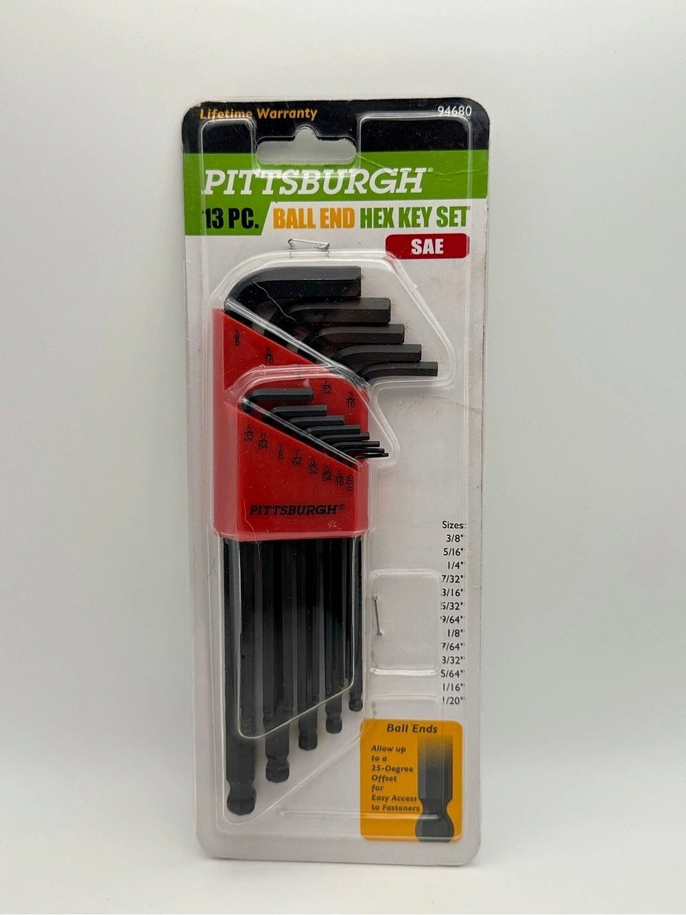 Pittsburgh 13 Pc. Ball End Hex Key Set - SAE Black & Red